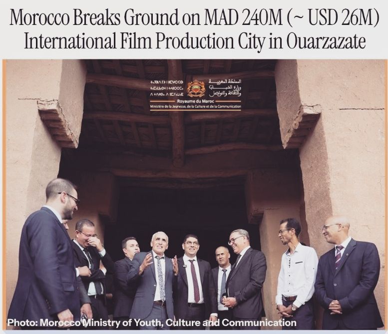 Morocco Minister Mohamed Mehdi Bensaid launches construction of the Cité internationale du cinéma in Ouarzazate — Photo: Morocco Ministry of Youth, Culture and Communication