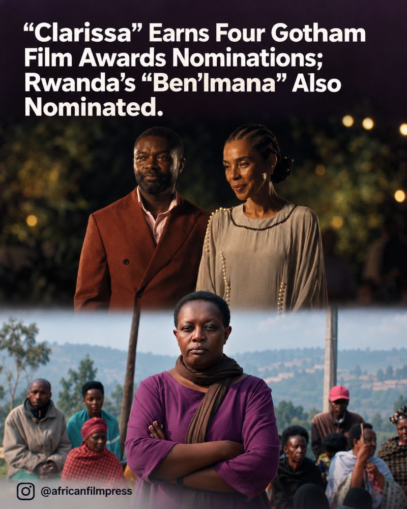 African Film Press graphic for Clarissa and Ben’Imana Gotham Film Awards nominations.