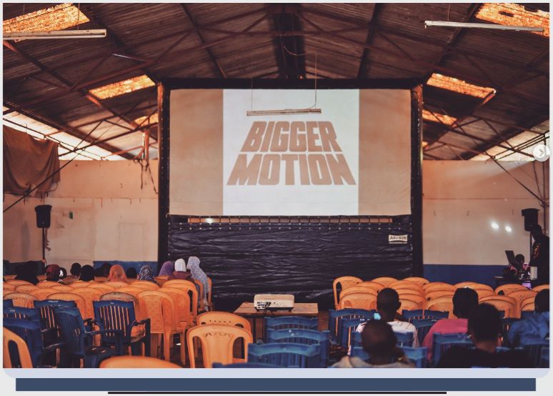 Audience at Machakos Social Hall watching a Bigger Motion screening of Supa Modo