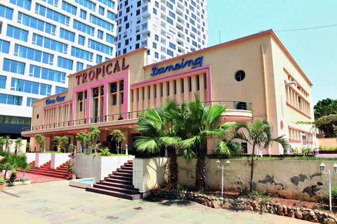 Cine Tropical, a historic cinema and performance venue in Luanda, Angola.