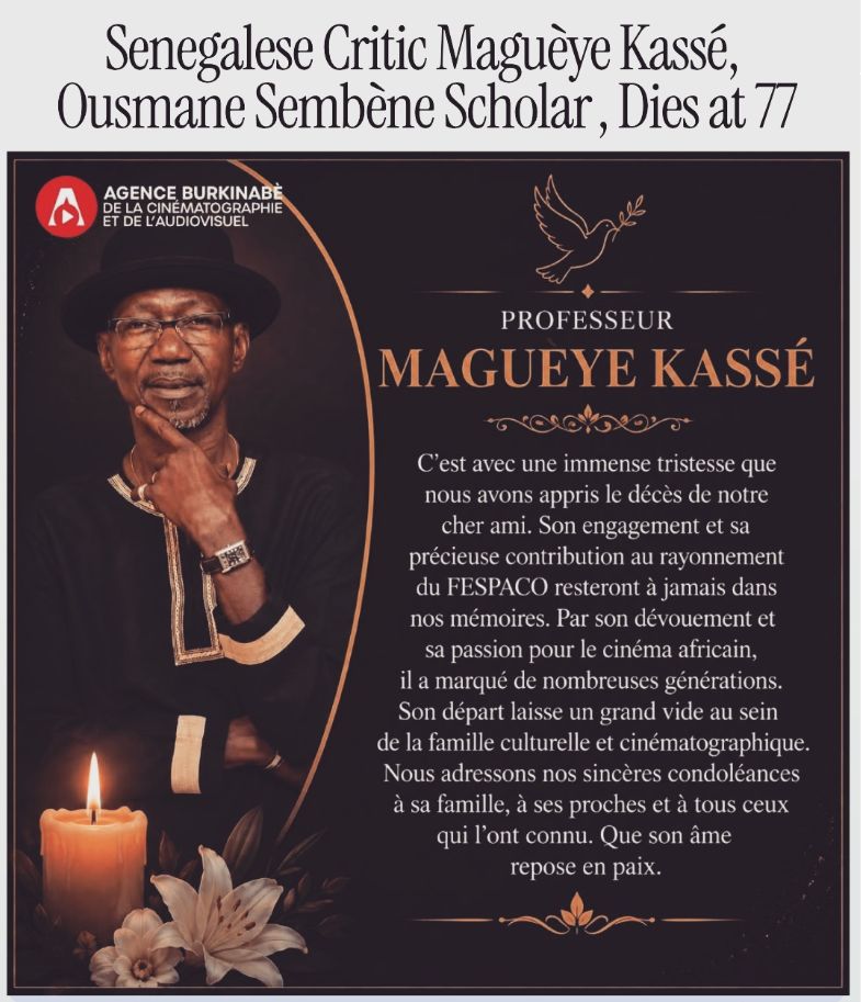 ABCA tribute graphic for Professeur Magueye Kassé