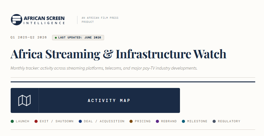 Africa Streaming & Infrastructure Watch — Q1 2025–Q2 2026 tracker header
